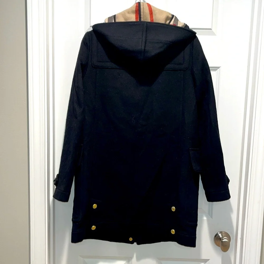 BURBERRY Brit “Blackwell' Wool Duffle Toggle Coat with hood Black size 6 - Picture 12 of 15